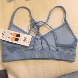 BNWT Alo Yoga Sunny Strappy Bra Blue Glossy XS